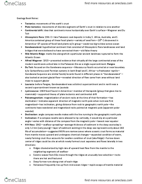 GLY-2250 Chapter Notes - Chapter 8: Shallow Focus, Lithosphere, Accretionary Wedge thumbnail