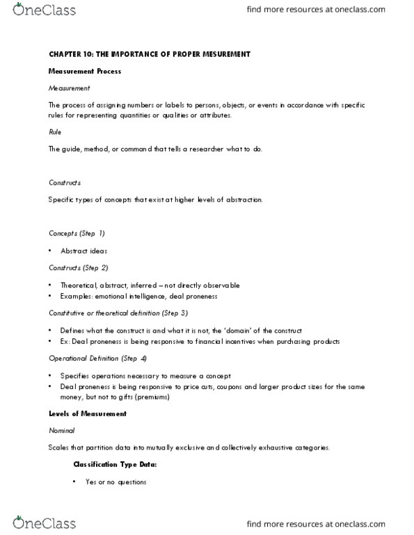 MARK 305 Chapter Notes - Chapter 10: Role Conflict, Observational Error, Discriminant thumbnail