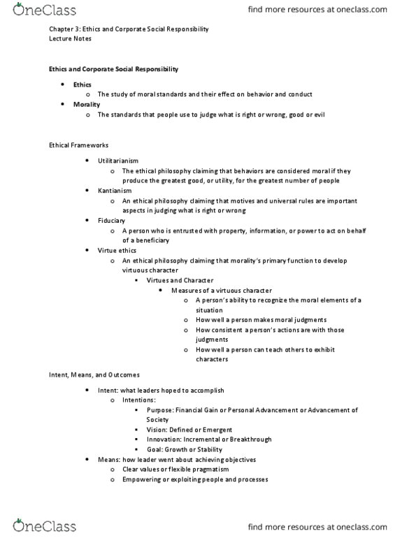 MGMT 310 Lecture Notes - Lecture 3: Whistleblower, Distributive Justice, Corporate Social Responsibility thumbnail