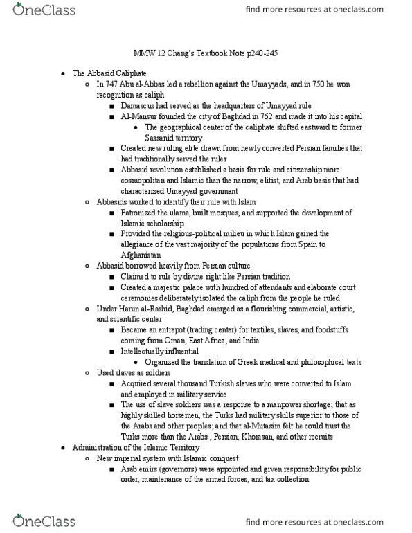 MMW 12 Chapter Notes - Chapter p245-250: Ghazan, Well Of Harod, Ilkhanate thumbnail