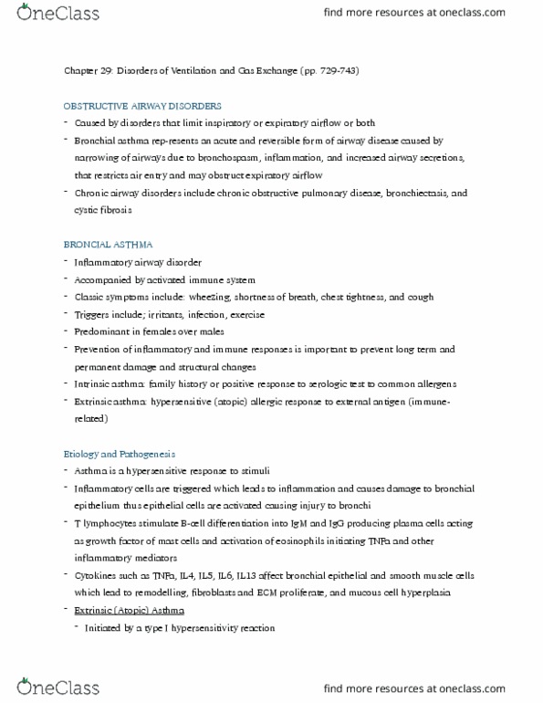 PAT 20A/B Chapter Notes - Chapter 29: Theophylline, Elastin, Afterload thumbnail