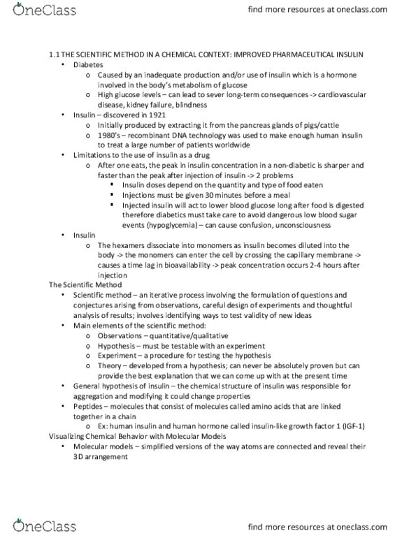 CHM135H1 Chapter Notes - Chapter 1: Micrometer, Calorie, Kilogram thumbnail