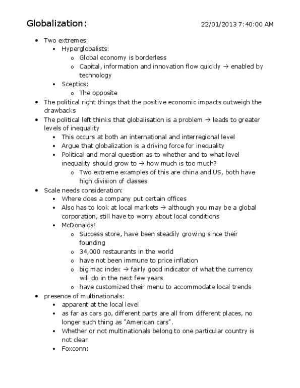 Geography 2152F/G Chapter Notes -Toronto Stock Exchange, Horizontal And Vertical, Nyse Euronext thumbnail