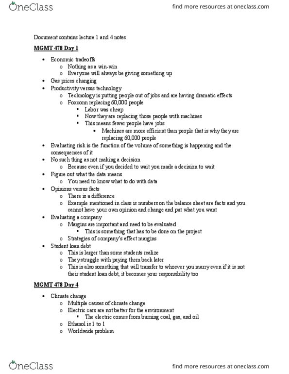 MGMT 478 Lecture Notes - Lecture 4: Foxconn thumbnail