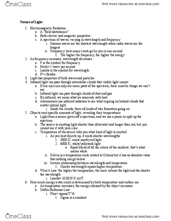 PHY 110 Lecture Notes - Lecture 5: Inverse Relation, Emission Spectrum, Scale Of Temperature thumbnail