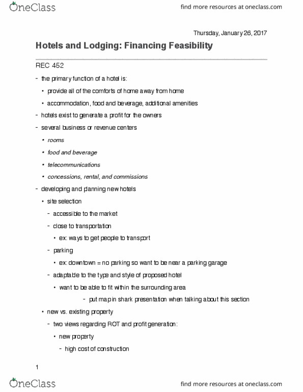 REC 352 Lecture Notes - Lecture 4: Loyalty Program, Architectural Engineering, Market Research thumbnail