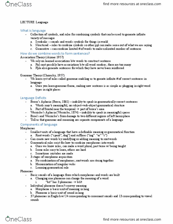 PSY 260 Lecture Notes - Lecture 9: Word Lists By Frequency, Eye Tracking, Syntactic Ambiguity thumbnail