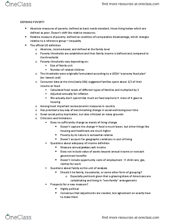 SOCL 3505 Lecture Notes - Lecture 4: Consumer Spending, United States Census Bureau, Dras thumbnail