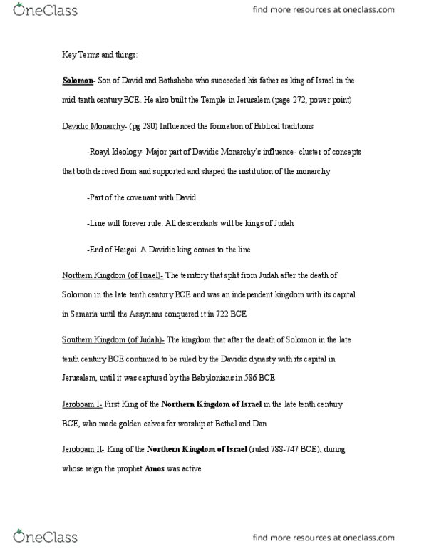REL-3170 Chapter Notes - Chapter 5-9: Hellenization, Cyrus Cylinder, Ecclesiastes thumbnail