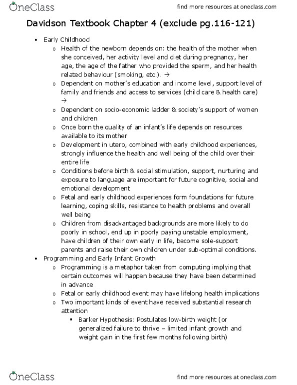 HLTH 101 Chapter Notes - Chapter 9: Income Distribution, Pseudobulbar Affect, Gestational Age thumbnail