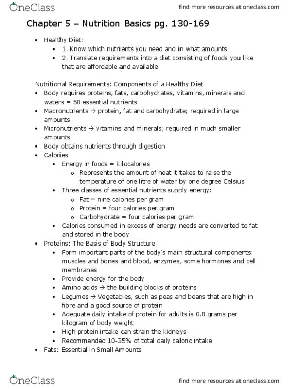 HLTH 102 Chapter Notes - Chapter 4: Microorganism, Sewage Sludge, Monounsaturated Fat thumbnail