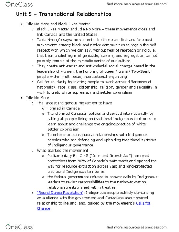 GNDS 120 Chapter Notes - Chapter 7: List Of Countries By Intentional Homicide Rate, Settler Colonialism, Unintended Consequences thumbnail