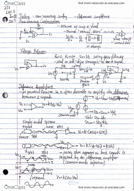 ECE231H1 Lecture Notes - Lecture 5: Operational Amplifier thumbnail