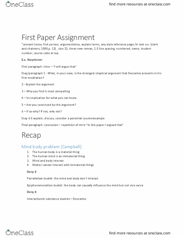 PHIL 1301 Lecture Notes - Lecture 6: Category Mistake, Speedstep, George Berkeley thumbnail