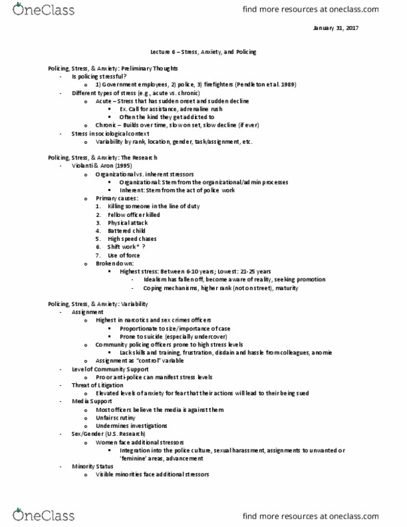 SOC 3750 Lecture Notes - Lecture 6: Blood Pressure, Absenteeism, Posttraumatic Stress Disorder thumbnail