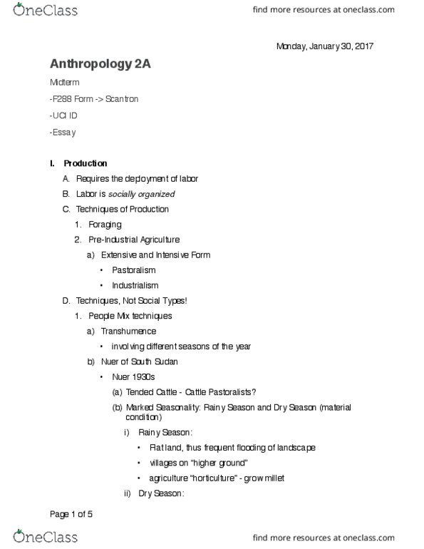 ANTHRO 2A Lecture Notes - Lecture 5: Intercropping, Cardiovascular Disease, Industrial Revolution thumbnail