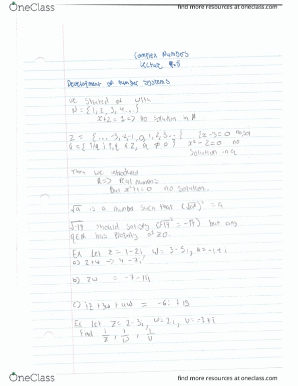 MAT223H5 Lecture 9: Complex Numbers thumbnail