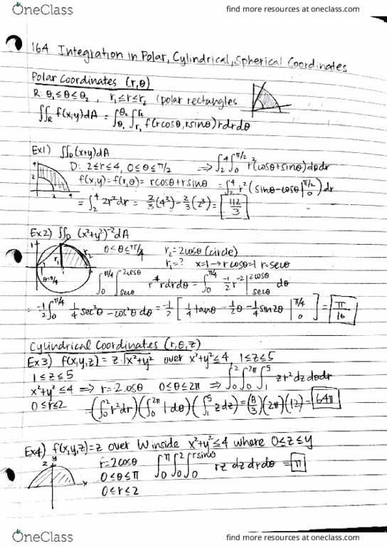MATH 32B Chapter Notes - Chapter 16.4: Polar Coordinate System thumbnail