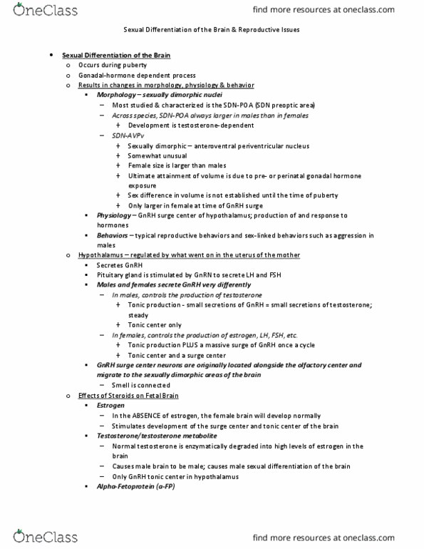 ANSC 3122 Lecture Notes - Lecture 5: Gynecomastia, Clitoromegaly, Spermatogenesis thumbnail