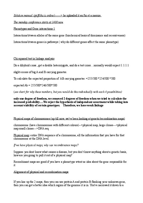 BIOL 202 Lecture Notes - Lecture 8: Archibald Garrod, Map, Dihybrid Cross thumbnail