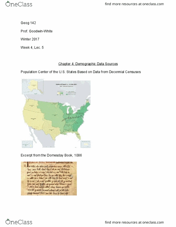 GEOG 142 Lecture Notes - Lecture 5: National Health Interview Survey, 1990 United States Census, General Social Survey thumbnail