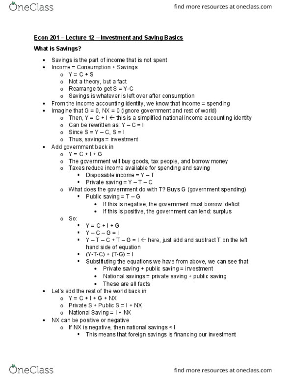 ECON 201 Lecture Notes - Lecture 12: Financial Capital, Capital Outflow, Human Capital thumbnail