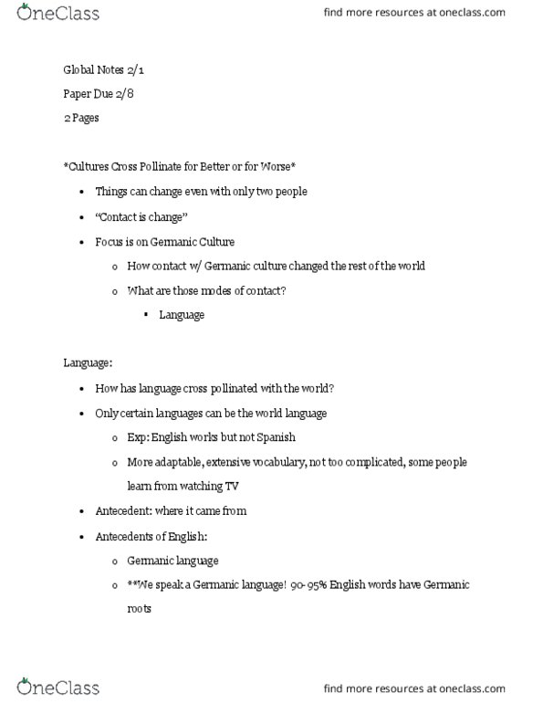 COR 110 Lecture Notes - Lecture 1: Embalming, Germanic Languages thumbnail