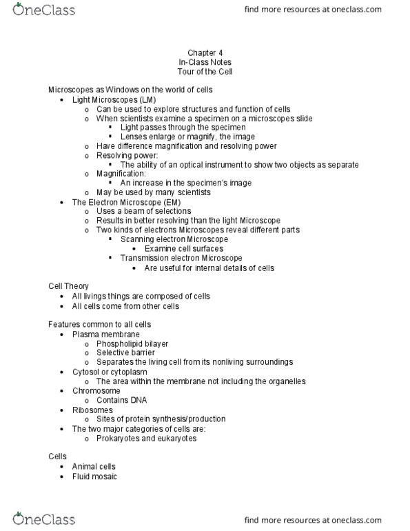 BSC 108 Lecture Notes - Lecture 7: Golgi Apparatus, Nucleolus, Endoplasmic Reticulum thumbnail