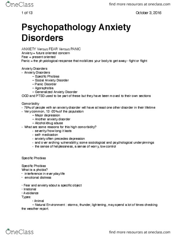 PSY 3171 Lecture Notes - Lecture 6: Gamble-Skogmo, Cognitive Behavioral Therapy, Venlafaxine thumbnail