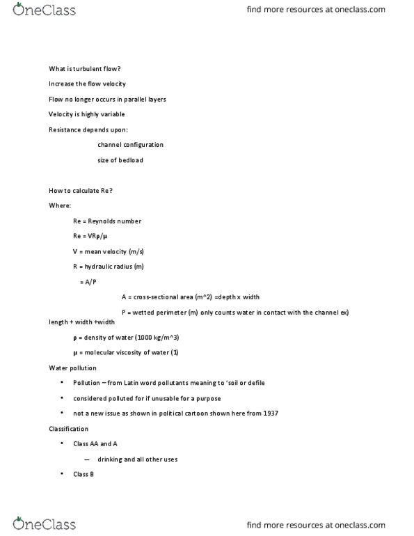 EARTHSC 2WW3 Lecture Notes - Lecture 3: Wetted Perimeter, Sodium Chloride, Bed Load thumbnail