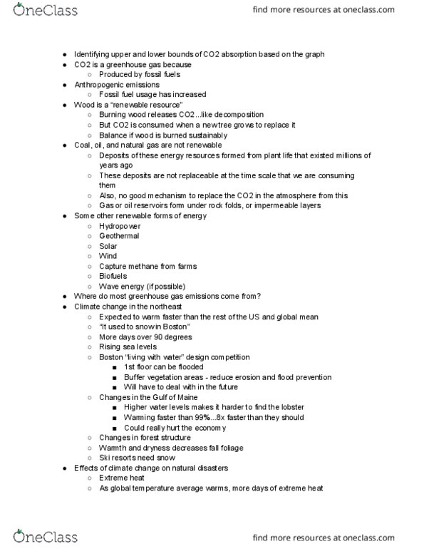 EESC1168 Lecture Notes - Lecture 5: Fossil Fuel, Sea Level Rise, Habitat Destruction thumbnail