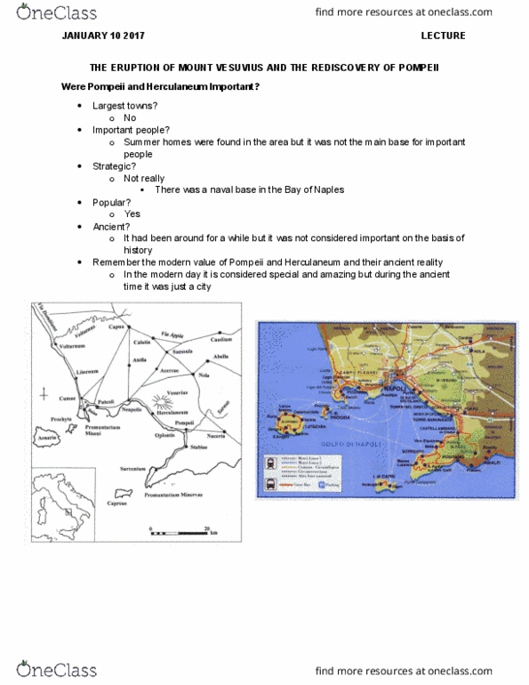 Classical Studies 3904G Lecture Notes - Lecture 1: Lapilli, Oplontis, Mount Vesuvius thumbnail