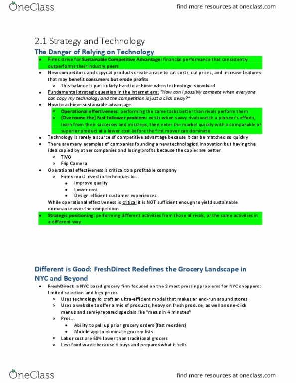 MIS 301 Chapter Notes - Chapter 2: Freshdirect, Mobile App, Tivo thumbnail