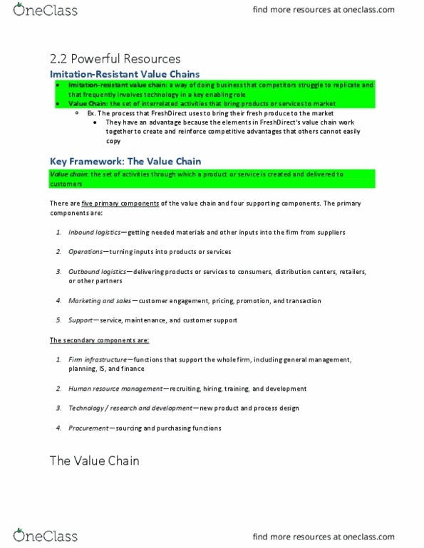 MIS 301 Chapter Notes - Chapter 2: Freshdirect, Viral Marketing, Value Chain thumbnail