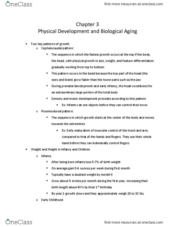 EDPS 270 Chapter Notes - Chapter 3: Birth Weight, Sarcopenia, Body Image thumbnail