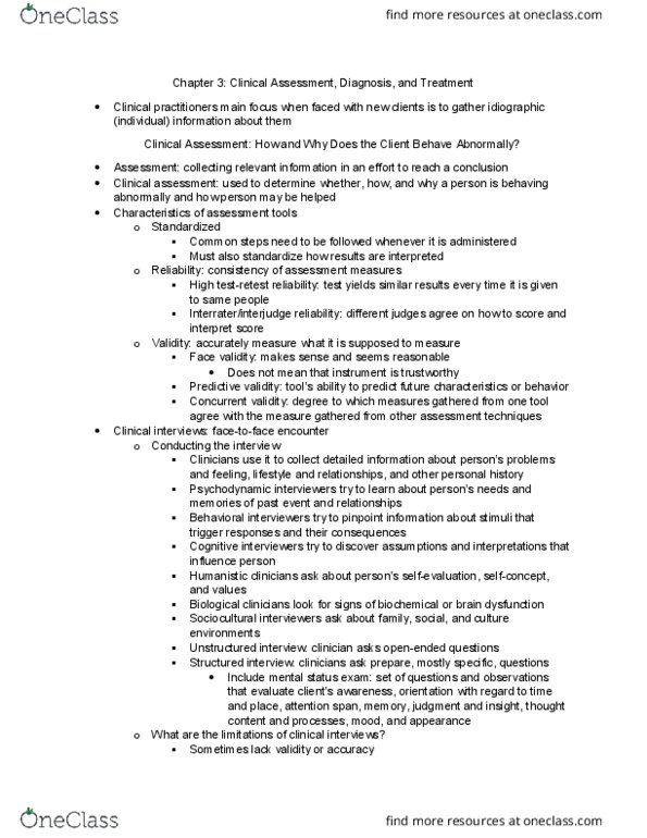 PSYCH 509 Chapter Notes - Chapter 3: Minnesota Multiphasic Personality Inventory, Thematic Apperception Test, Unstructured Interview thumbnail