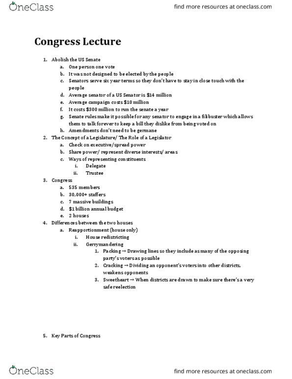 POLS 100 Lecture Notes - Lecture 3: 115Th United States Congress, Nancy Pelosi, Orrin Hatch thumbnail