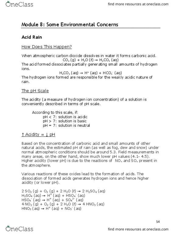 CHEM 208 Lecture Notes - Lecture 8: Acid Rain, Catalytic Converter, Scrubbers thumbnail