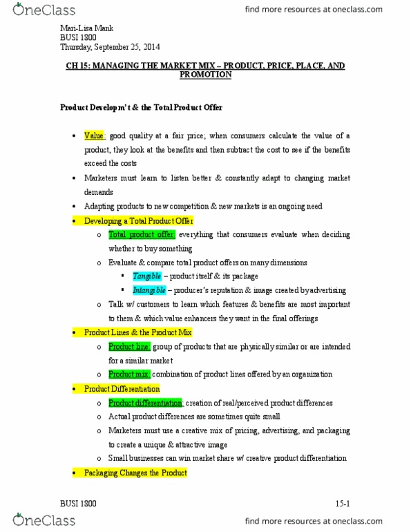 BUSI 1800 Chapter Notes - Chapter 15: Radio-Frequency Identification, Brand Loyalty, Mank thumbnail