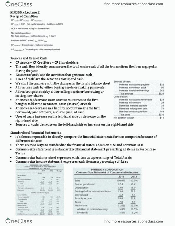 FIN 300 Lecture Notes - Lecture 2: Financial Statement Analysis, Cash Flow, Financial Statement thumbnail
