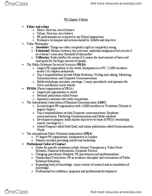 MASC 210 Chapter Notes - Chapter 3: Corporate Communication, List Of Recognized Higher Education Accreditation Organizations thumbnail