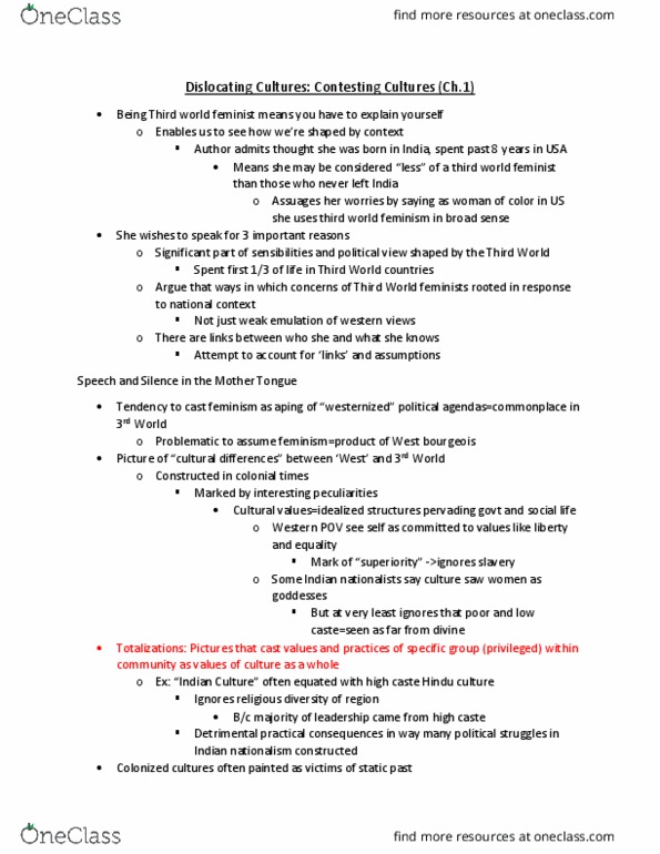 ANTH 2108 Chapter Notes - Chapter 1: Westernization, Histology, Possilpark thumbnail