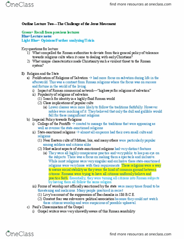 MMW 12 Lecture Notes - Lecture 2: Synoptic Gospels, Jesus Movement, Roman Commerce thumbnail