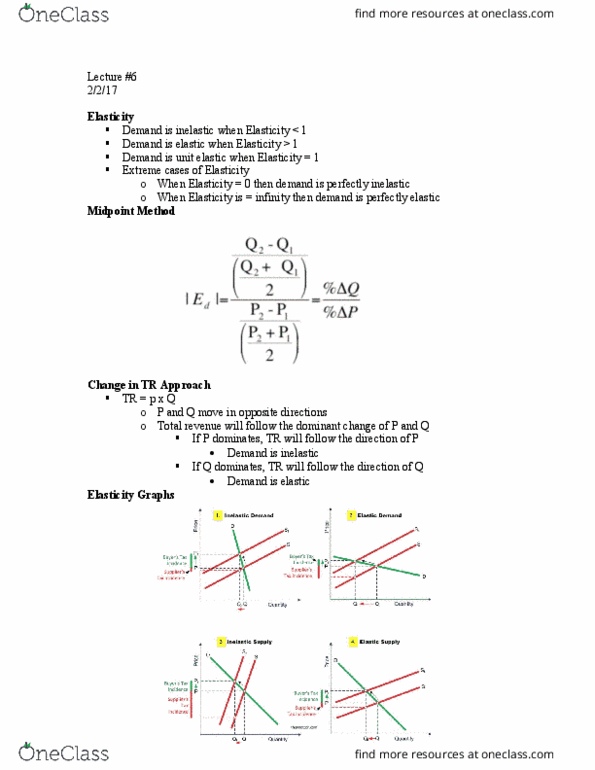ECON1130 Lecture Notes - Lecture 6: Arc Elasticity, Inferior Good, Normal Good thumbnail
