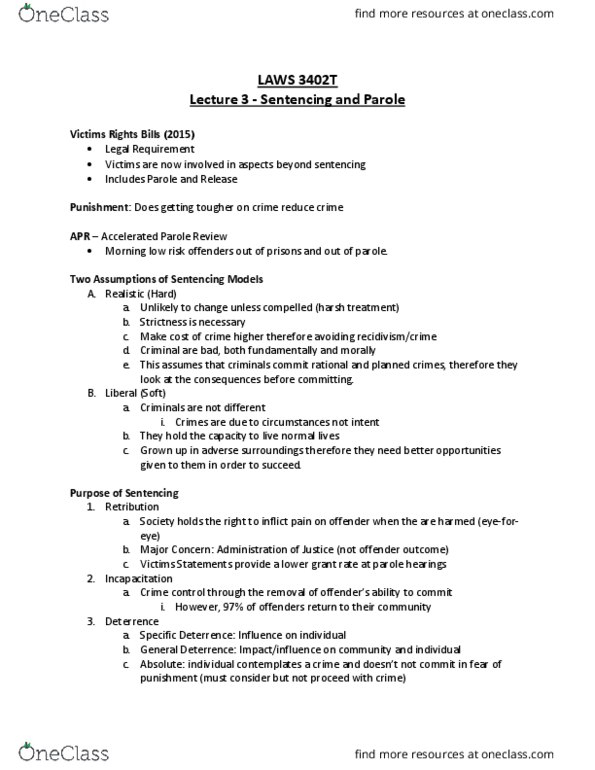 PSYC 3402 Lecture 3: Sentencing and Parole thumbnail