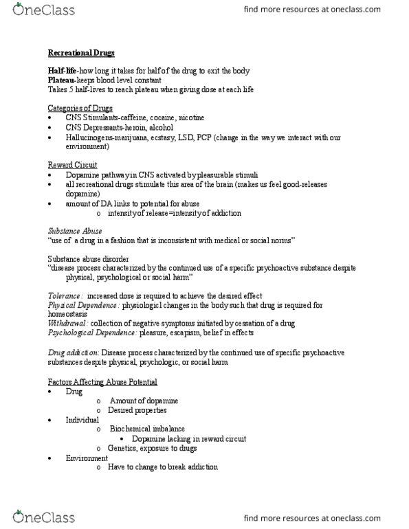 BIOL 1550 Lecture Notes - Lecture 5: Cardiac Arrhythmia, Crack Cocaine, Nasal Septum thumbnail