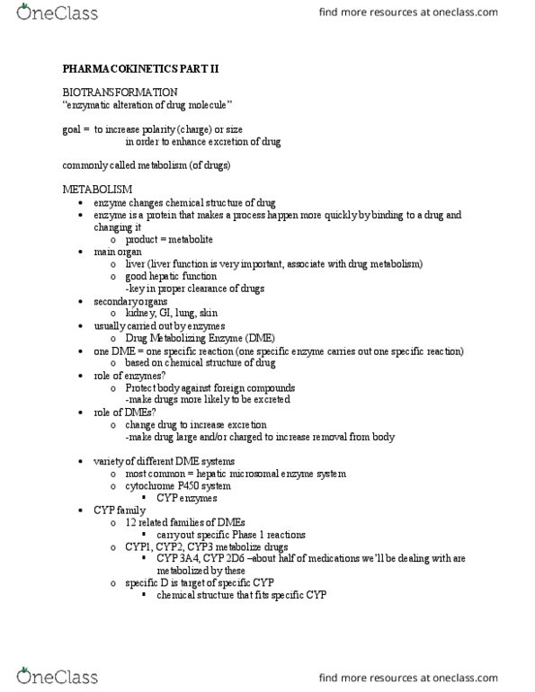 BIOL 1550 Lecture Notes - Lecture 3: Active Metabolite, Prodrug, Cytochrome P450 thumbnail