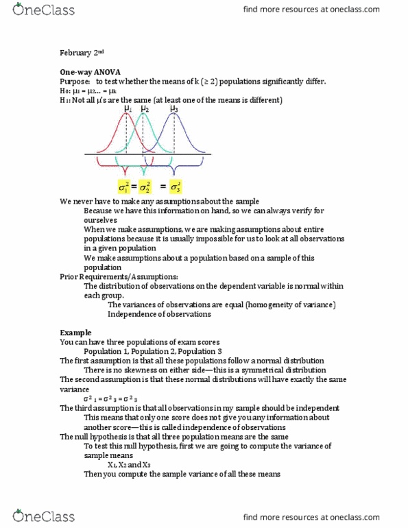 PSYC 305 Lecture Notes - Lecture 7: Null Hypothesis, Statistical Parameter, Statistic thumbnail