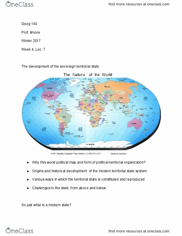 GEOG 140 Lecture Notes - Lecture 7: De Jure, De Facto, Social Stratification thumbnail