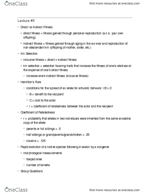 BIOL 203 Lecture Notes - Lecture 6: Phenotypic Plasticity thumbnail